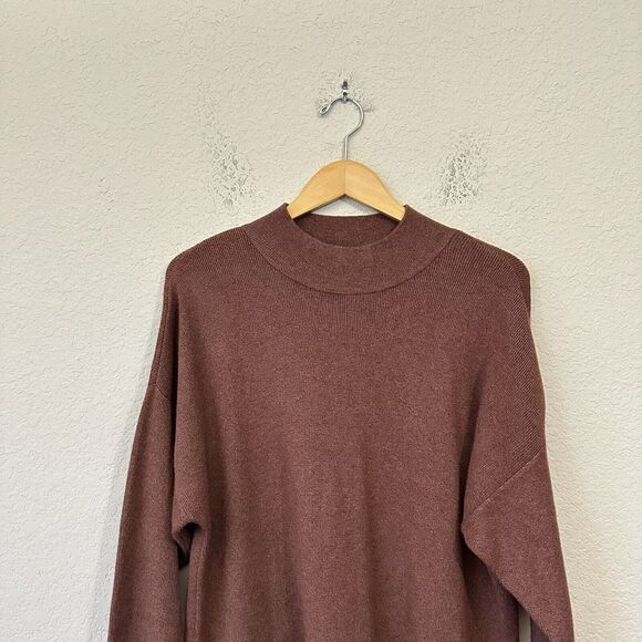 ABERCROMBIE & FITCH Sweater Dress Brown Knit LS Mock Neck NWT - Picture 3 of 9